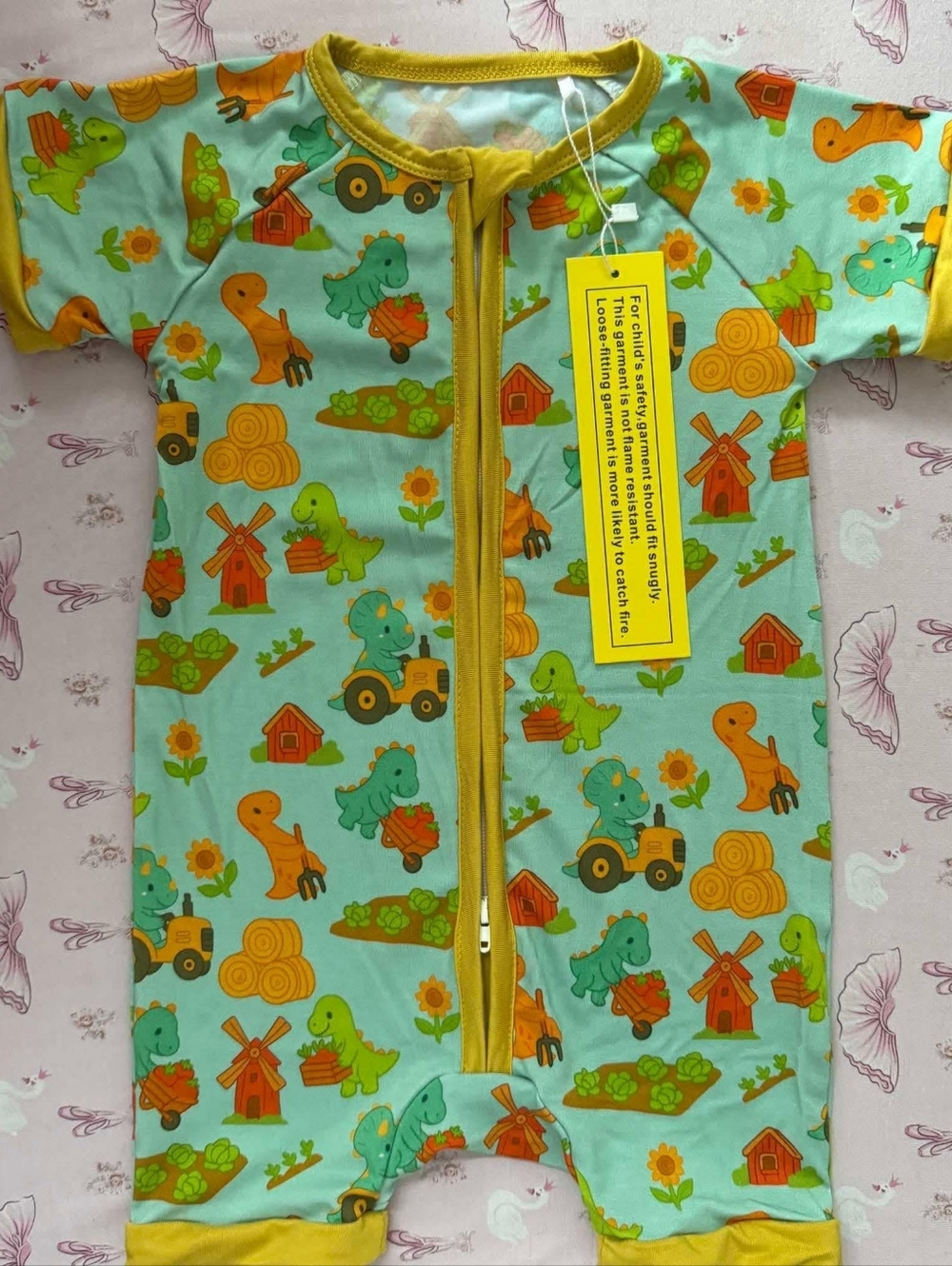 Cozy Critters Bamboo Dino Farm Shorty